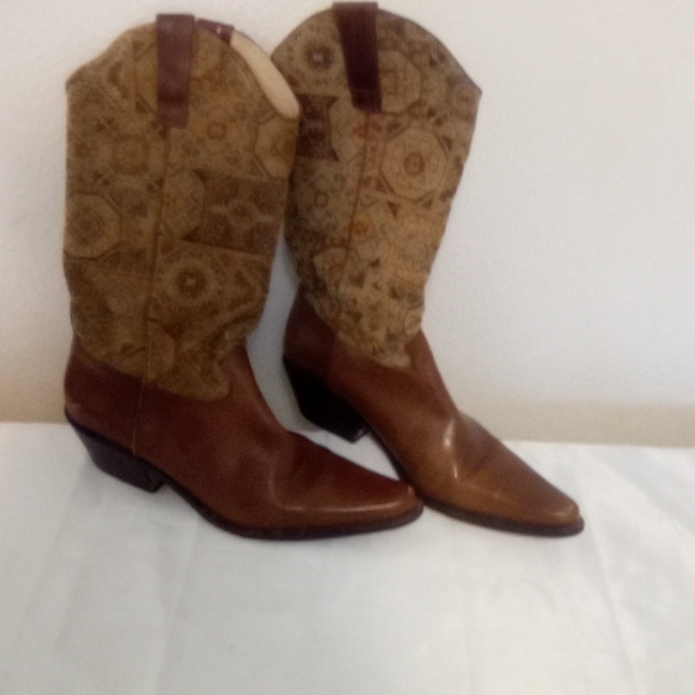 J. Jill boots 9 Boho, cowgirl, vintage, tapestry